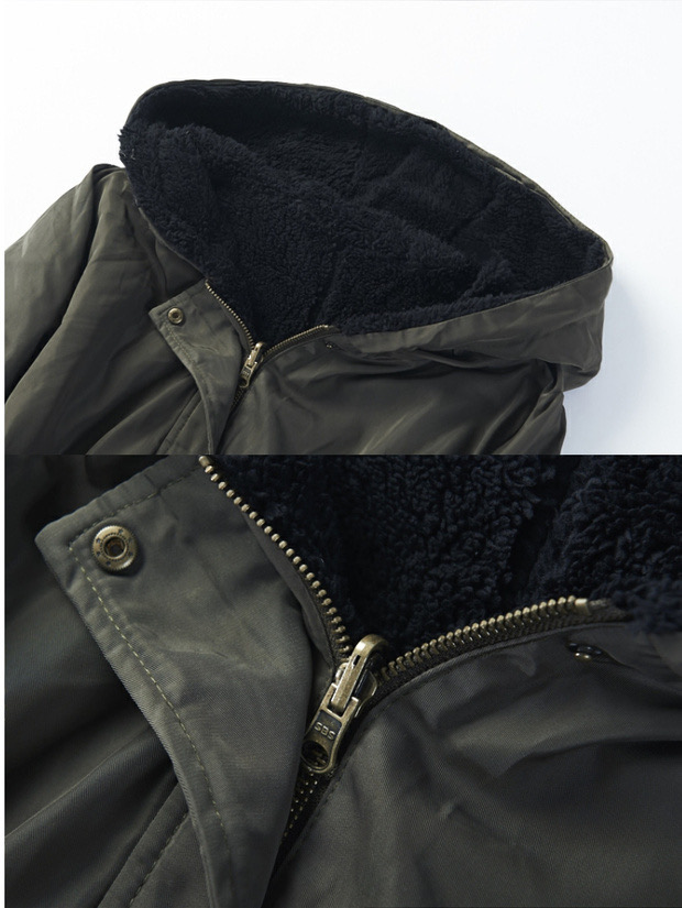 เสื้อโค้ทฮู้ดกันหนาว เสื้อปาร์กา parka แต่งเฟอร์ ดำ