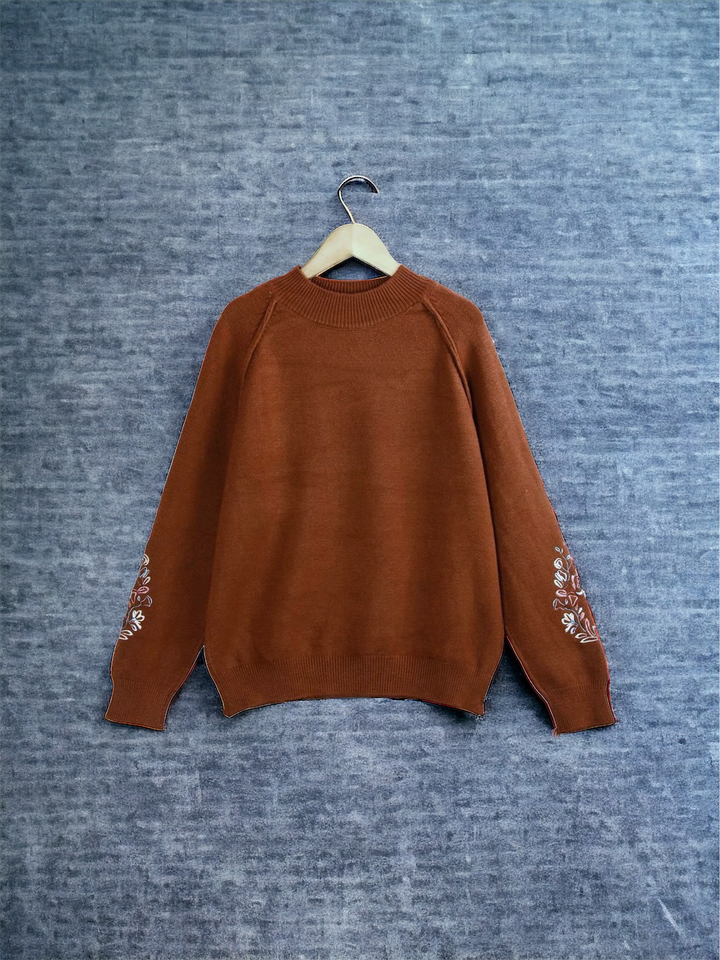 เสื้อหนาวไหมพรม ไหมพรมถัก เนื้อไหม นุ่ม สวย งานปักปลายแขน