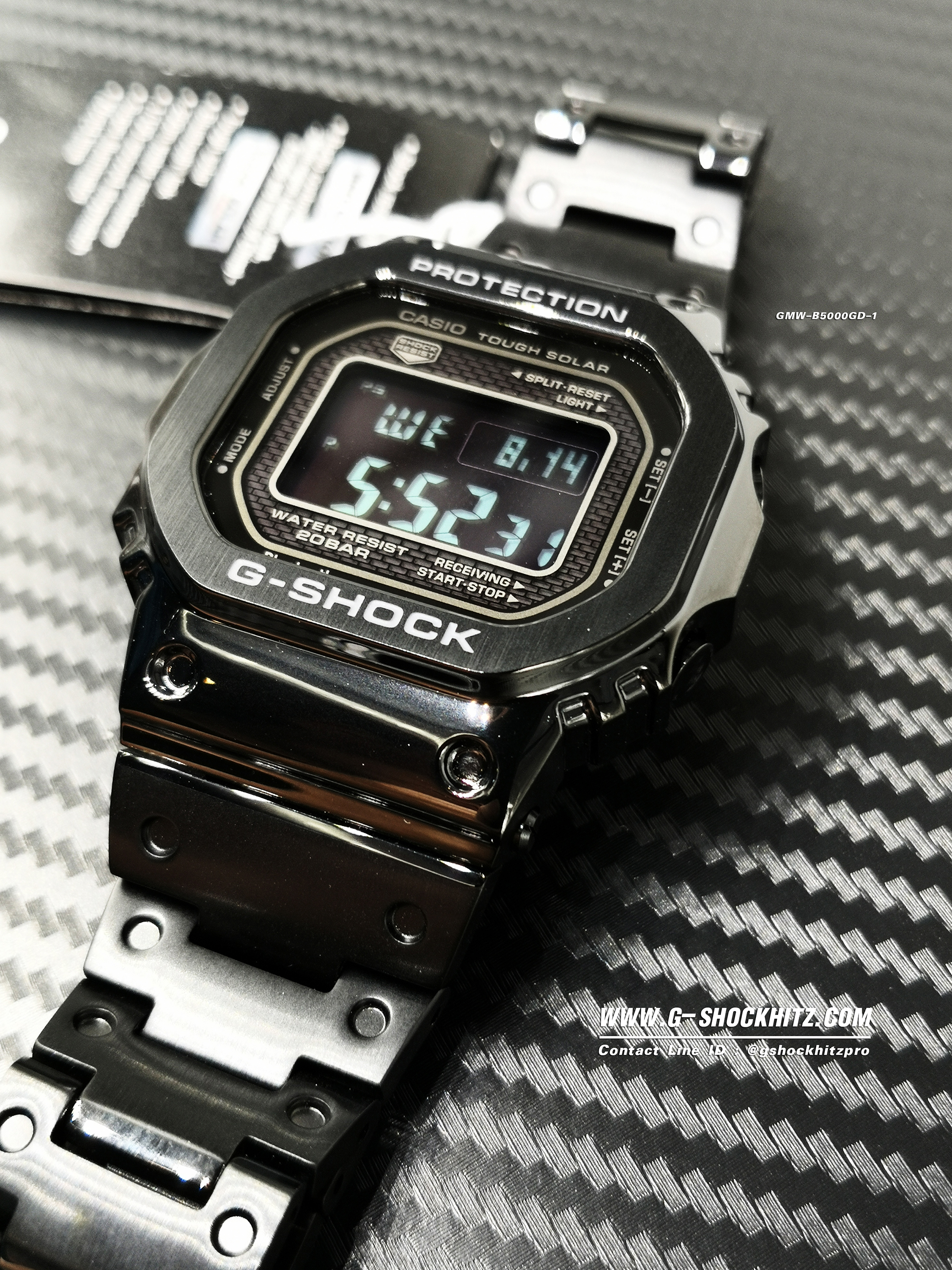 CASIO MID YEAR SALE G-SHOCK พร้อมส่ง นาฬิกาข้อมือ นาฬิกากันน้ำ นาฬิกาของแท้ ประกันศูนย์ CMG 1 ปี รุ่น GMW-B5000GD-1 นาฬิกาสีดำ
