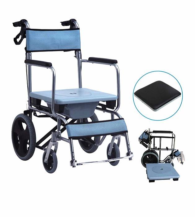 3in1 รถเข็นผู้ป่วย นั่งถ่ายและอาบน้ำ พับได้ แข็งแรง รับน้ำหนักได้ 100 กิโล (ขายดี)