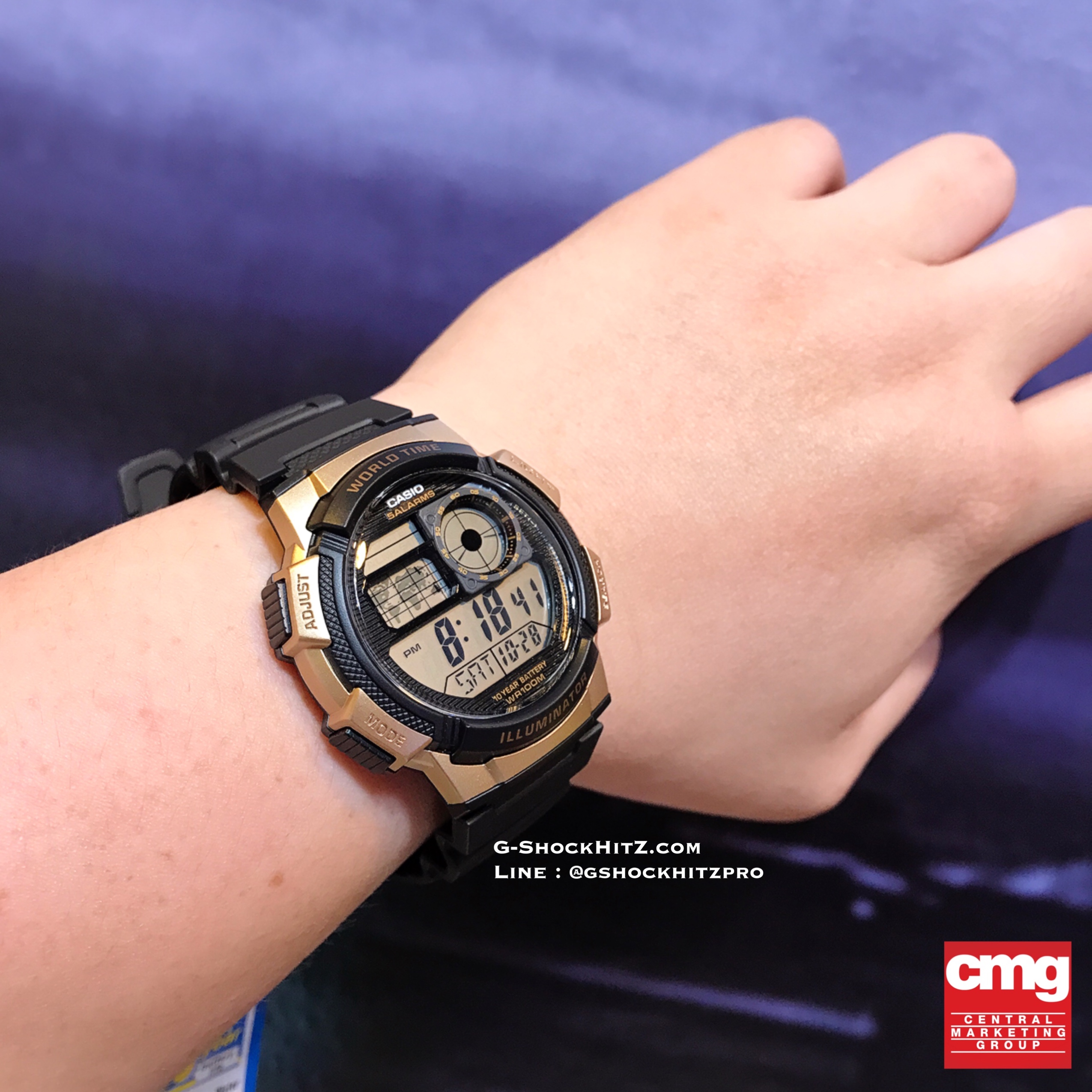 CASIO นาฬิกาคาสิโอ นาฬิกาข้อมือ นาฬิกากันน้ำ นาฬิกาของแท้ ประกันศูนย์ CMG 1 ปี รุ่น AE-1000W-1A3 นาฬิกาสีดำ