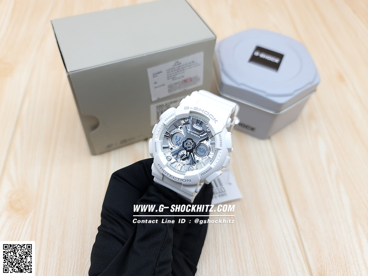 CASIO G-SHOCK นาฬิกาข้อมือ นาฬิกากันน้ำ นาฬิกาของแท้ ประกันศูนย์ CMG 1 ปี รุ่น GMA-S120MF-7A1 นาฬิกาสีขาว