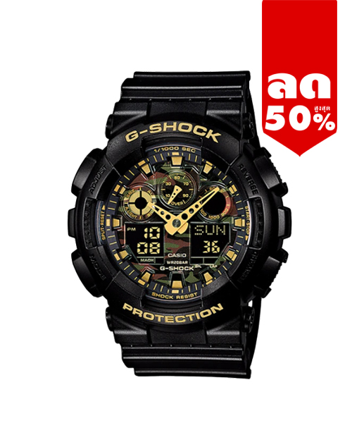 CASIO G-SHOCK นาฬิกาข้อมือ นาฬิกากันน้ำ นาฬิกาของแท้ ประกันศูนย์ CMG 1 ปี รุ่น GA-100CF-1A9 นาฬิกาสีดำ