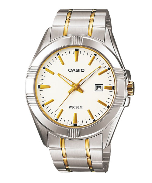 CASIO นาฬิกาคาสิโอ นาฬิกาข้อมือ นาฬิกากันน้ำ นาฬิกาของแท้ ประกันศูนย์ CMG 1 ปี รุ่น MTP-1308SG-7A นาฬิกาสีเงิน