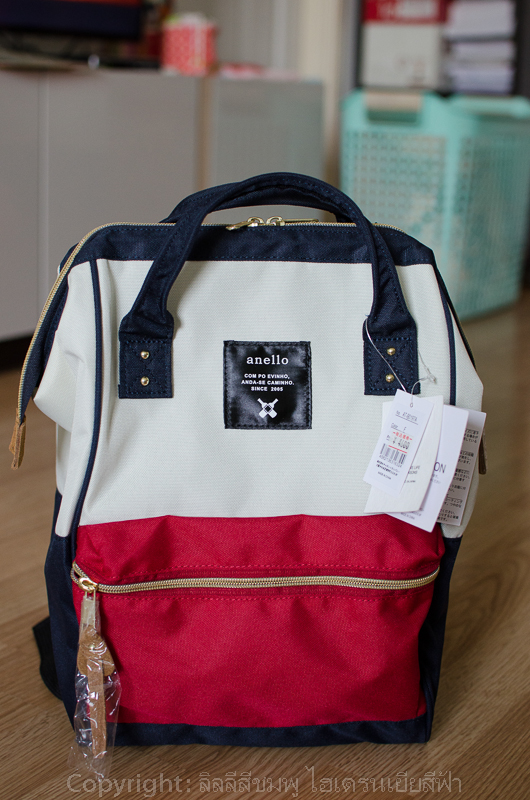 กระเป๋าเป้ เป๋า สะพายหลัง แบรนด์เนม ANELLO Square Rucksack เนื้อผ้าPolyester canvas กันน้ำ งานเทพ งาน Top mirror size Mini