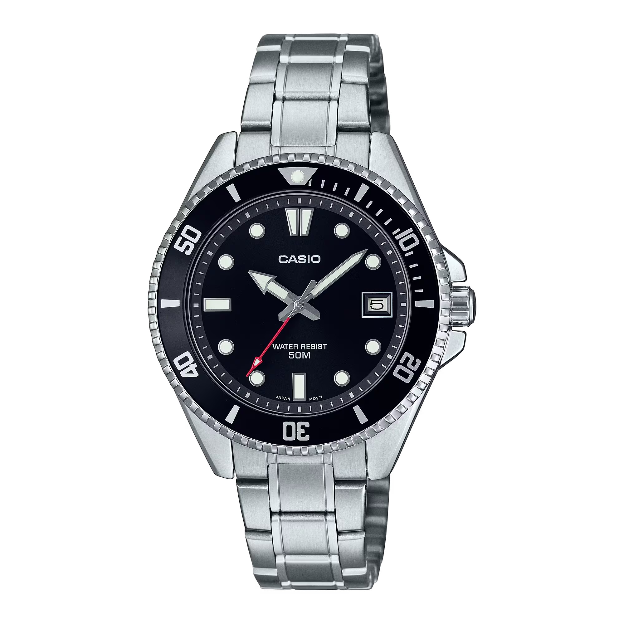 CASIO MID YEAR SALE นาฬิกาคาสิโอ พร้อมส่ง นาฬิกาข้อมือ นาฬิกากันน้ำ นาฬิกาของแท้ BTS ประกันศูนย์ CMG 1 ปี รุ่น MDV-10D-1A1 นาฬิกาสีเงิน