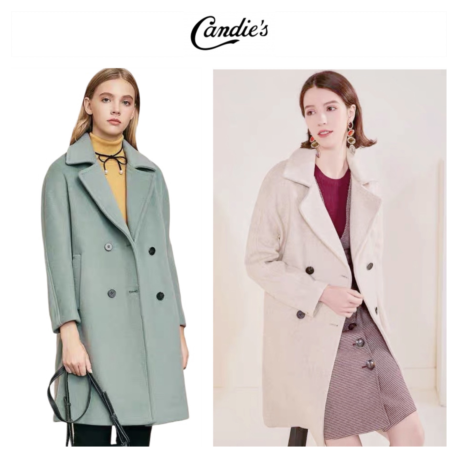 เสื้อโค้ท เสื้อโค้ทกันหนาว โค้ทสักหลาดสีแดง แบรนด์ Candie's