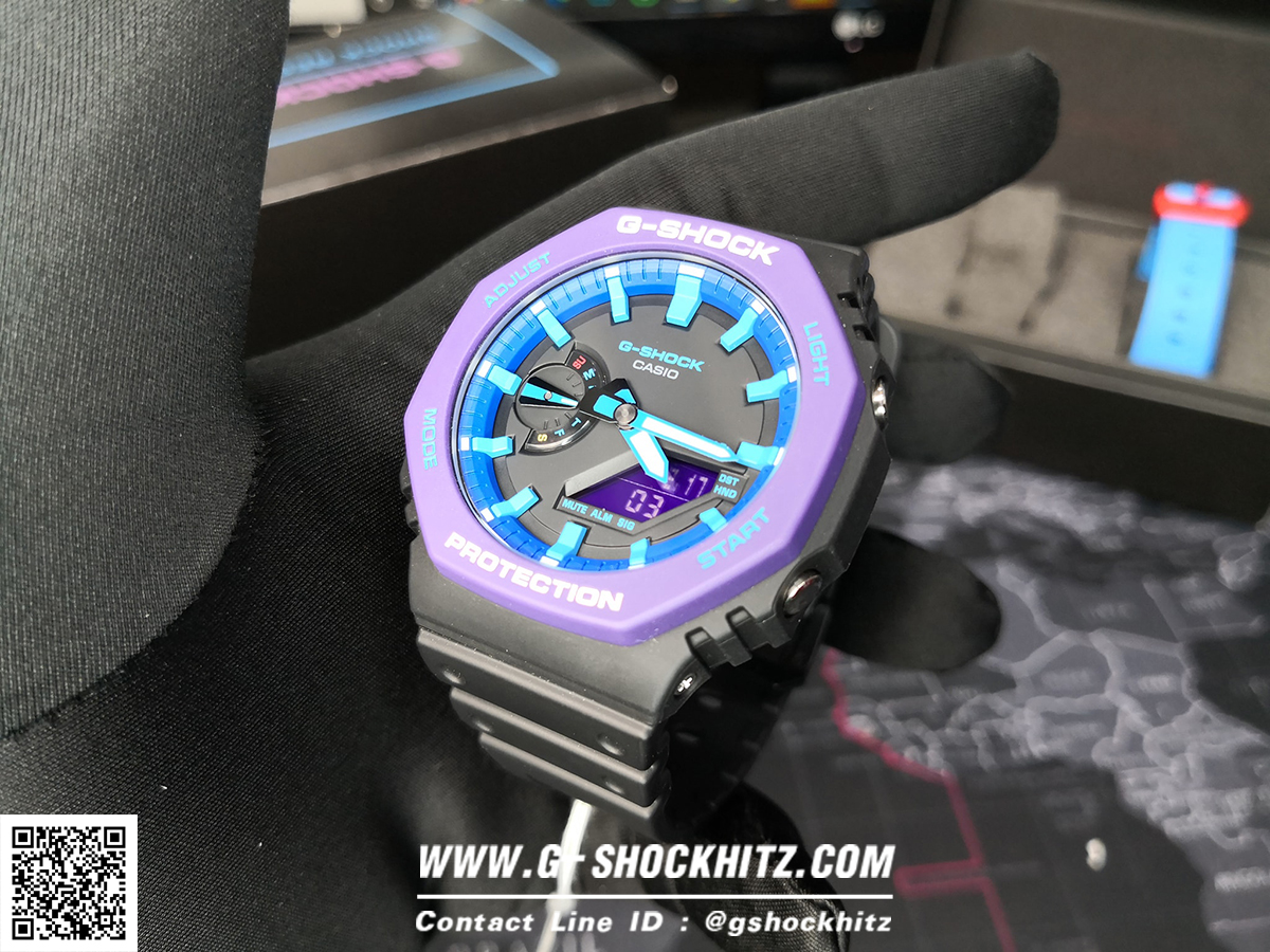 CASIO G-SHOCK นาฬิกาข้อมือ นาฬิกากันน้ำ นาฬิกาของแท้ ประกันศูนย์ CMG 1 ปี รุ่น GA-2100THS-1A นาฬิกาสีดำ