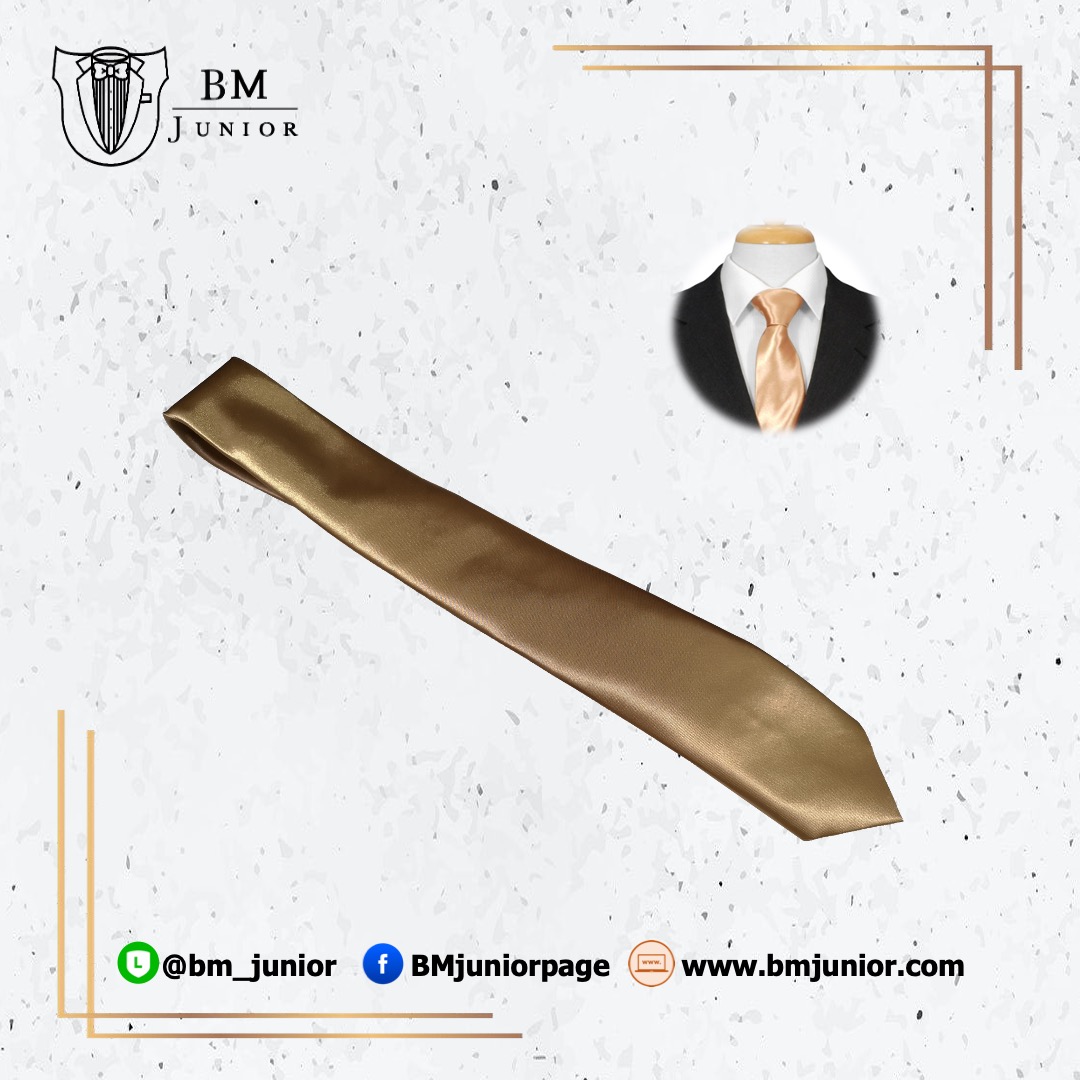 เนคไทด์ ผูกเอง สีทองกลาง | Medium Gold Necktie