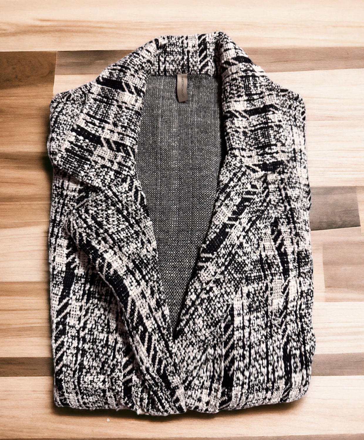 เสื้อโค้ท เสื้อกันหนาว เนื้อผ้าไหมพรม Knitting checked แบรนด์ SOYA CONCEPT