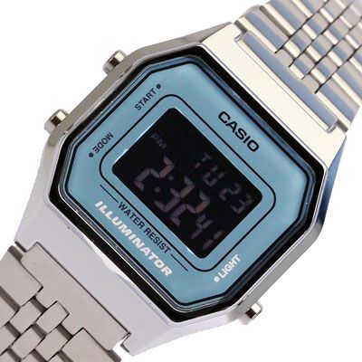 CASIO นาฬิกาคาสิโอ นาฬิกาข้อมือ นาฬิกากันน้ำ นาฬิกาของแท้ ประกันศูนย์ CMG 1 ปี รุ่น LA680WA-2B นาฬิกาสีเงิน