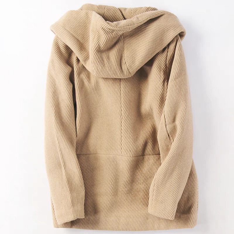โค้ทฮู้ด เสื้อกันหนาวสักหลาดวูล ทรงPEA COAT แบรนด์ earth Music &Ecology (JAPAN) เทา