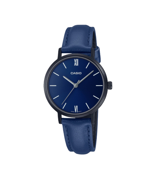 CASIO นาฬิกาคาสิโอ นาฬิกาข้อมือ นาฬิกากันน้ำ นาฬิกาของแท้ ประกันศูนย์ CMG 1 ปี รุ่น LTP-VT02BL-2A นาฬิกาสีน้ำเงิน