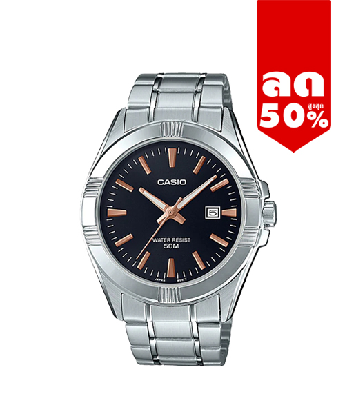 CASIO นาฬิกาคาสิโอ นาฬิกาข้อมือ นาฬิกากันน้ำ นาฬิกาของแท้ ประกันศูนย์ CMG 1 ปี รุ่น MTP-1308D-1A2 นาฬิกาสีเงิน
