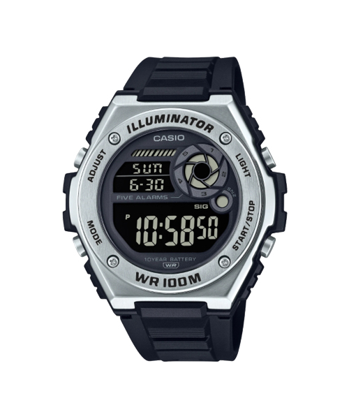 CASIO นาฬิกาคาสิโอ นาฬิกาข้อมือ นาฬิกากันน้ำ นาฬิกาของแท้ ประกันศูนย์ CMG 1 ปี รุ่น MWD-100H-1B นาฬิกาสีดำ