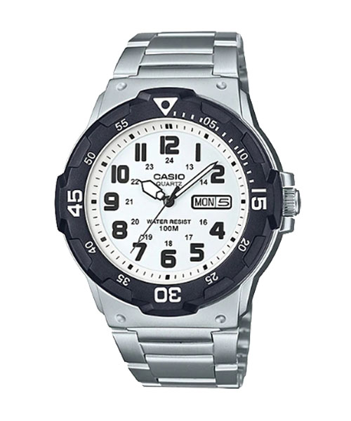 CASIO นาฬิกาคาสิโอ นาฬิกาข้อมือ นาฬิกากันน้ำ นาฬิกาของแท้ ประกันศูนย์ CMG 1 ปี รุ่น MRW-200HD-7B นาฬิกาสีเงิน