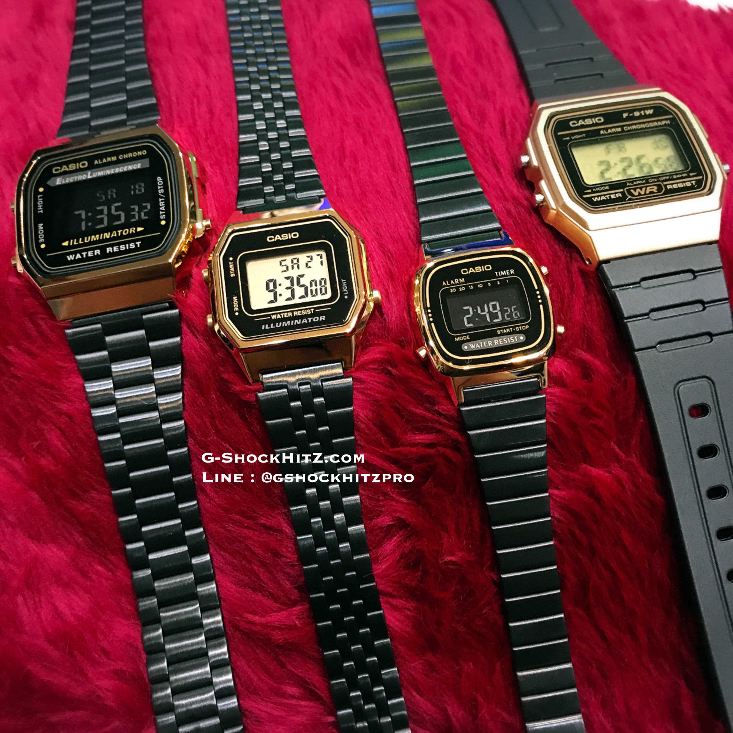 CASIO นาฬิกาคาสิโอ นาฬิกาข้อมือ นาฬิกากันน้ำ นาฬิกาของแท้ ประกันศูนย์ CMG 1 ปี รุ่น A168WEGB-1B นาฬิกาสีดำ