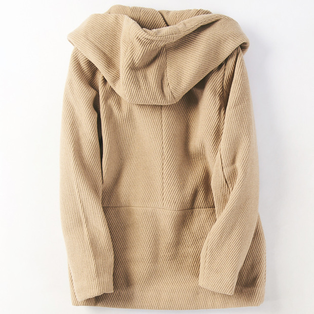 โค้ทฮู้ด เสื้อกันหนาวสักหลาดวูล ทรงPEA COAT แบรนด์ earth Music &Ecology (JAPAN) เทา