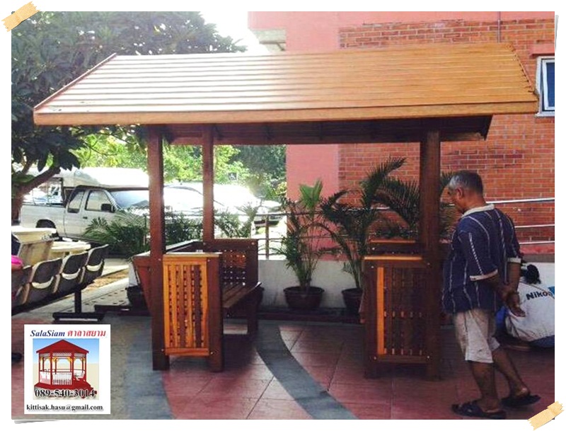 รหัสสินค้า SL-011 : ศาลาทรงจั่ว เสาเหลี่ยม ขนาด 1.5X2.0X3.2เมตร
