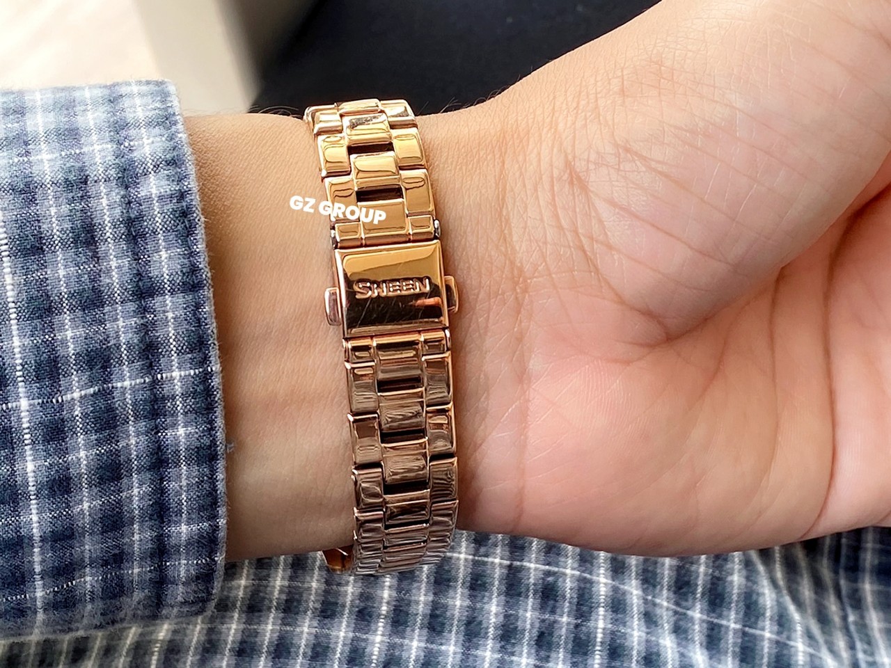 CASIO SHEEN นาฬิกาข้อมือ นาฬิกากันน้ำ นาฬิกาของแท้ ประกันศูนย์ CMG 1 ปี รุ่น SHE-3059PG-7A นาฬิกาสีน้ำตาล