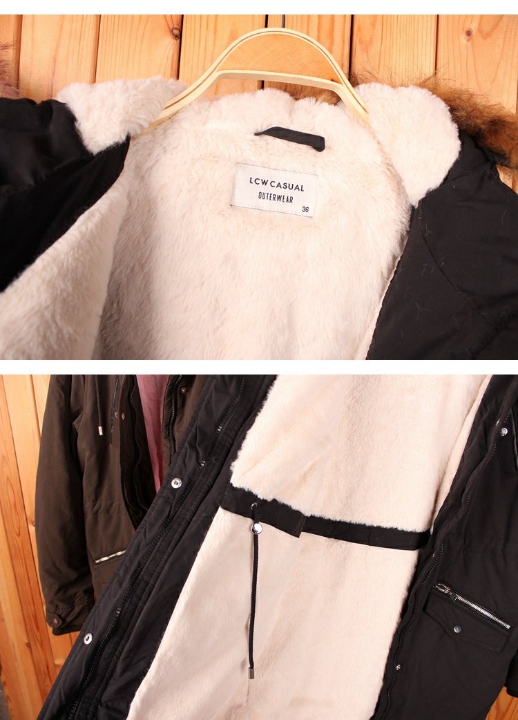 โค้ทฮูทกันหนาว สีดำ แต่งขนเฟอร์ น้ำตาล แบรนด์LCW CASUAL ด้านในซับขนอุ่นสีขาว เนื้อนุ่มมากคะ บุนวมอุ่นด้านใน แบบสวยอุ่น ใส่ติดลบได้เลยคะ ขนเฟอร์ถอดได้คะ) ดำ