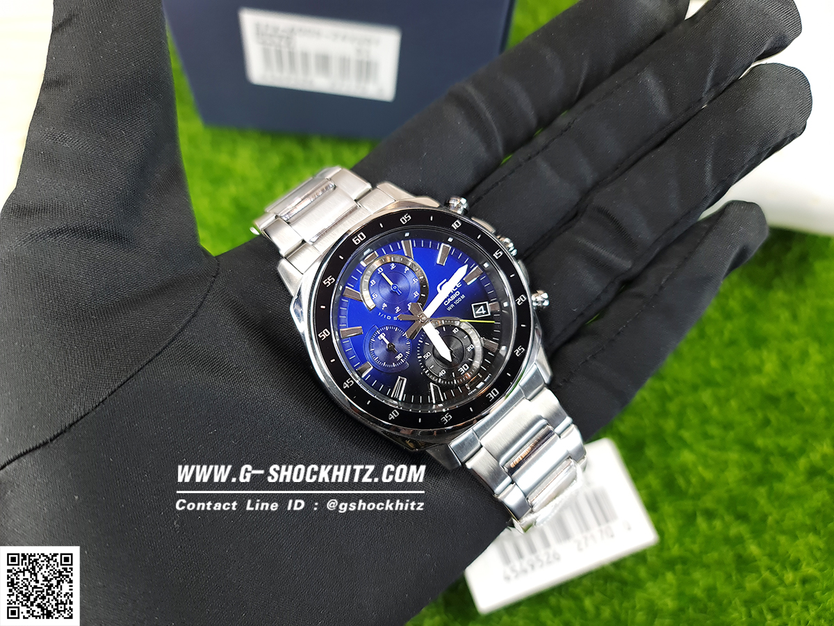 CASIO EDIFICE นาฬิกาข้อมือ นาฬิกากันน้ำ นาฬิกาของแท้ ประกันศูนย์ CMG 1 ปี รุ่น EFV-600D-2A นาฬิกาสีเงิน