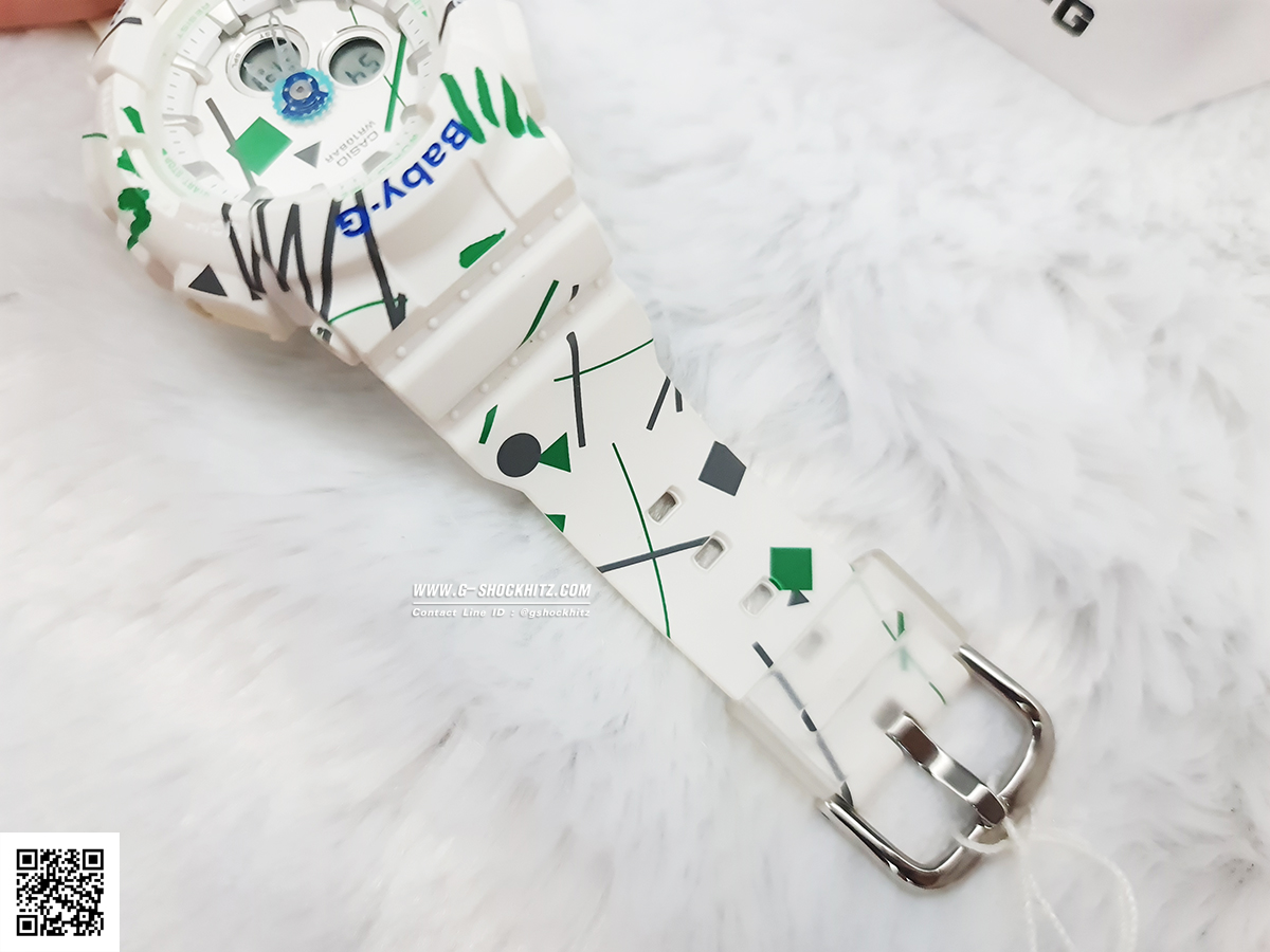 CASIO BABY-G นาฬิกาข้อมือ นาฬิกากันน้ำ นาฬิกาของแท้ ประกันศูนย์ CMG 1 ปี รุ่น BA-120SC-7A นาฬิกาสีขาว