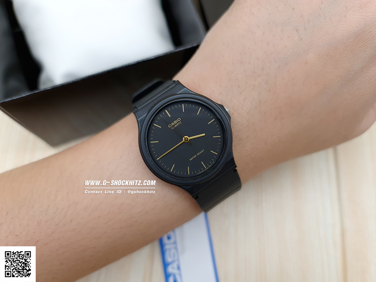 CASIO นาฬิกาคาสิโอ นาฬิกาข้อมือ นาฬิกากันน้ำ นาฬิกาของแท้ ประกันศูนย์ CMG 1 ปี รุ่น MQ-24-1E นาฬิกาสีดำ