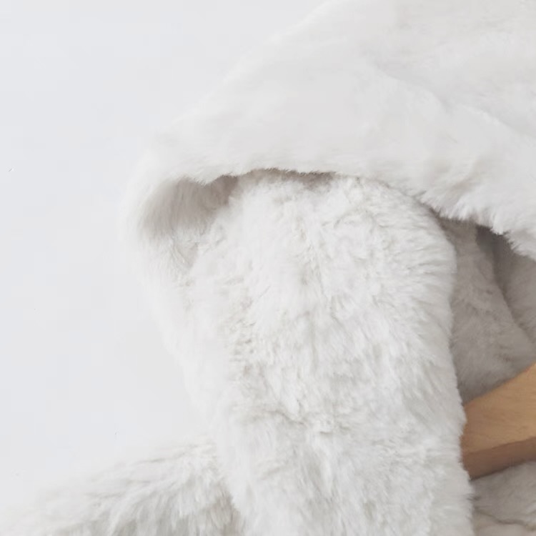 915 เสื้อเฟอร์กันหนาว หมวกฮู้ด เสื้อขน Fluffy coat แบรนด์ SUREVE (JAPAN) เทา