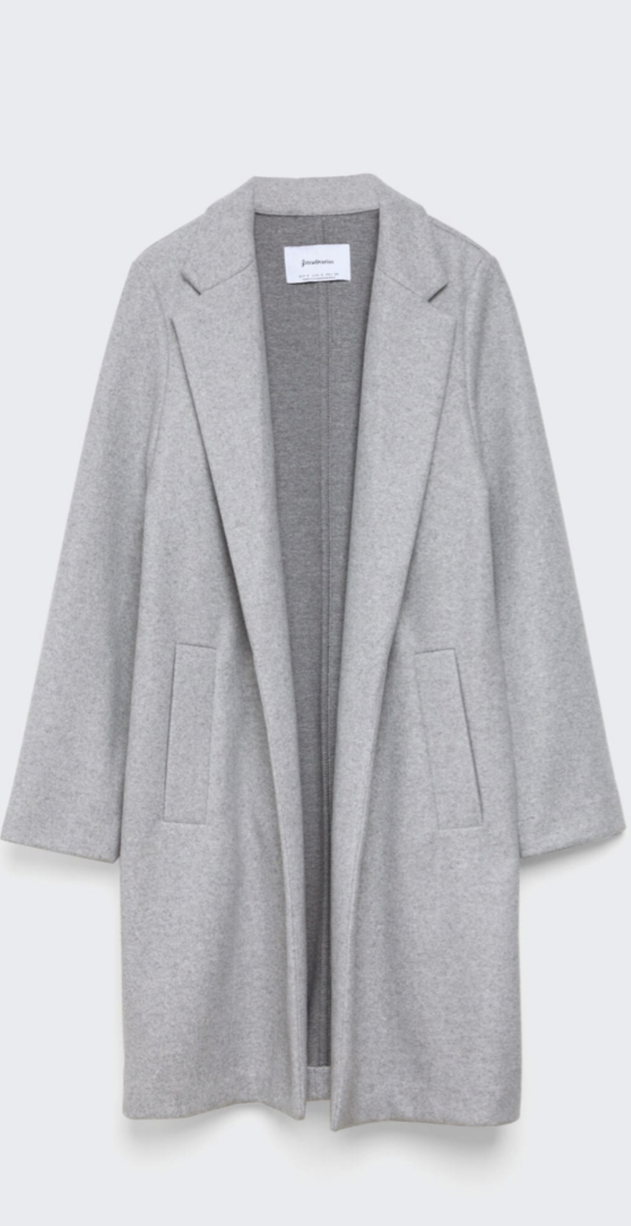 เสื้อโค้ท เสื้อโค้ทกันหนาว โค้ทวูล tailored knot coat สีเบจ แบรนด์ STRADIVARIUS สำเนา