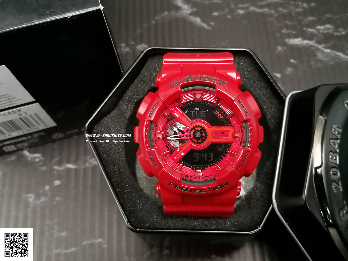 CASIO G-SHOCK นาฬิกาข้อมือ นาฬิกากันน้ำ นาฬิกาของแท้ ประกันศูนย์ CMG 1 ปี รุ่น GA-110LPA-4 นาฬิกาสีแดง