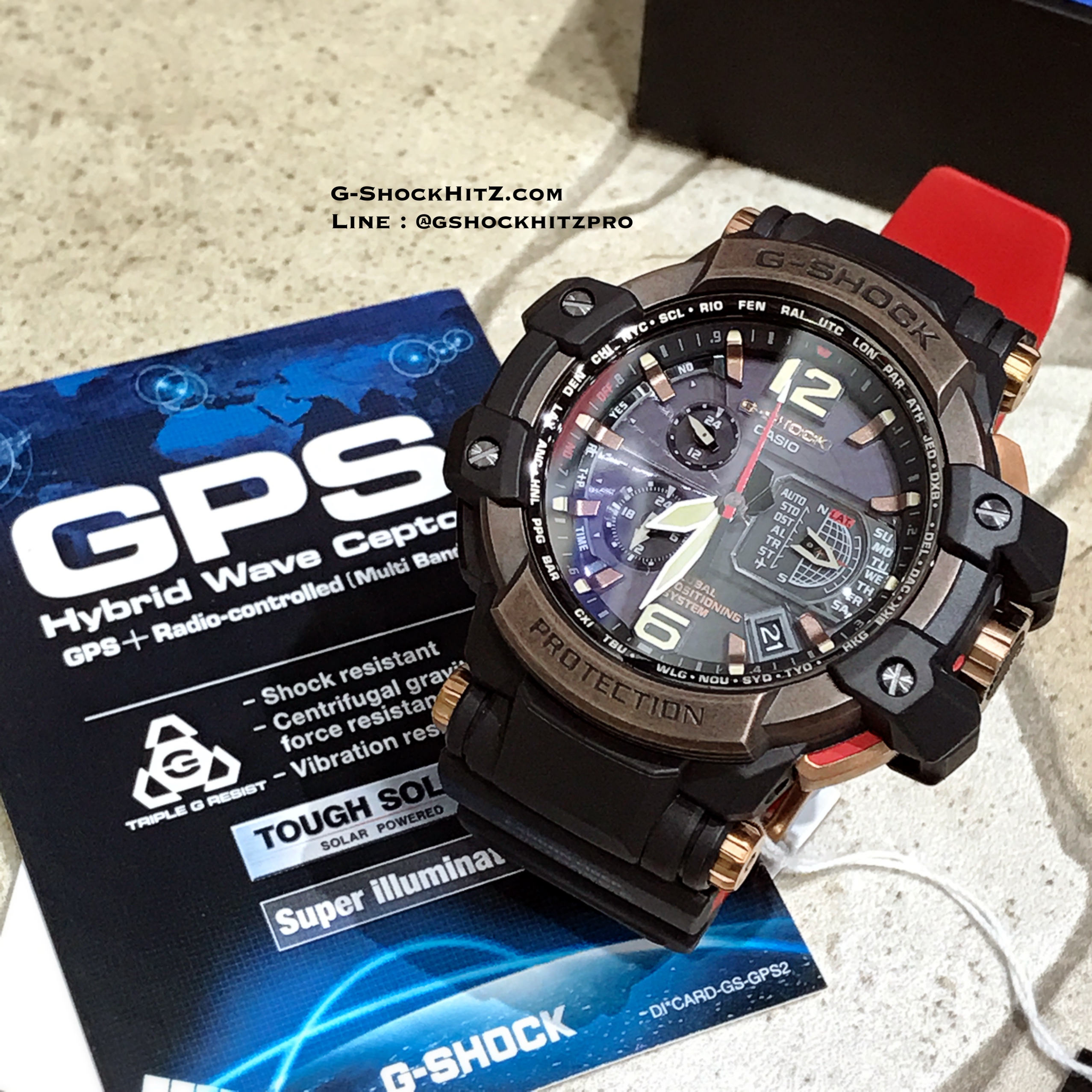 CASIO G-SHOCK นาฬิกาข้อมือ นาฬิกากันน้ำ นาฬิกาของแท้ ประกันศูนย์ CMG 1 ปี รุ่น GPW-1000RG-1A นาฬิกาสีดำ