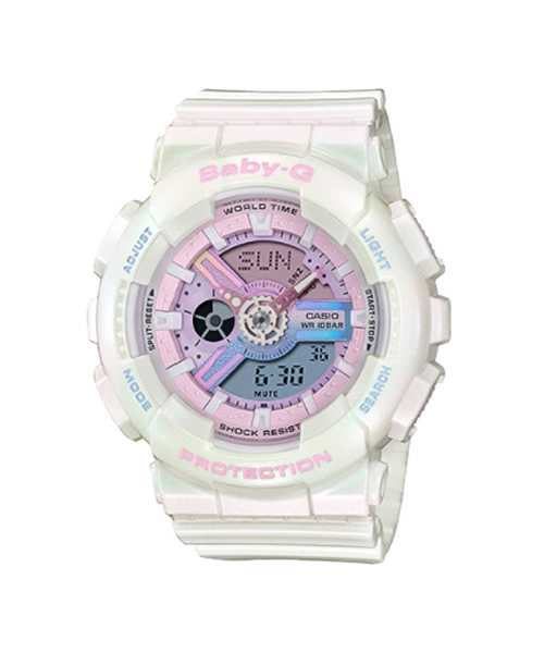 CASIO BABY-G นาฬิกาข้อมือ นาฬิกากันน้ำ นาฬิกาของแท้ ประกันศูนย์ CMG 1 ปี รุ่น BA-110PL-7A1 นาฬิกาสีขาว