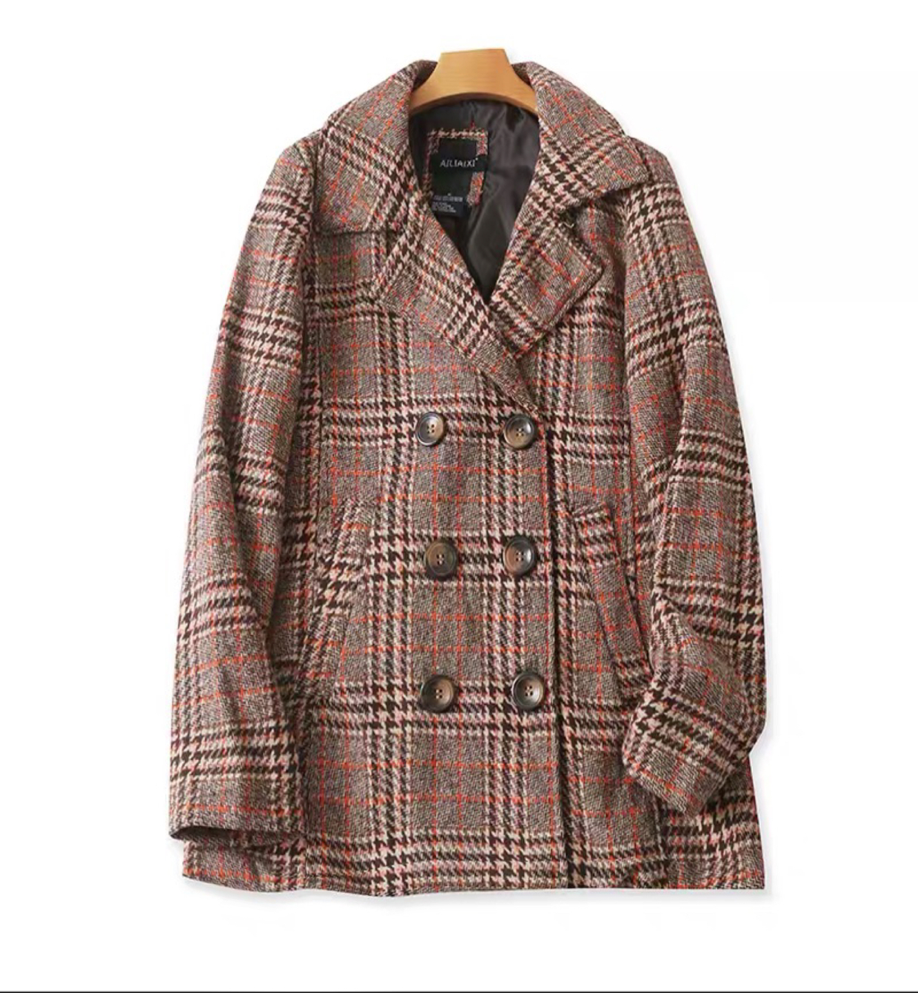 เสื้อโค้ท เสื้อกันหนาว Pea COAT เนื้อผ้าสักหลาดวูล checked coat แบรนด์ reserved สำเนา สำเนา สำเนา
