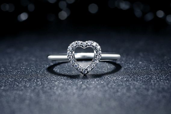 แหวนเงินแท้ 925 Sterling ดีไซน์ รูปหัวใจ ฝังเพชร CZ AAA แหวนให้แฟน แหวนหมั้น แหวนแต่งงาน แบบวัยรุ่น หวาน ๆ น่ารักสุด ๆ 808804