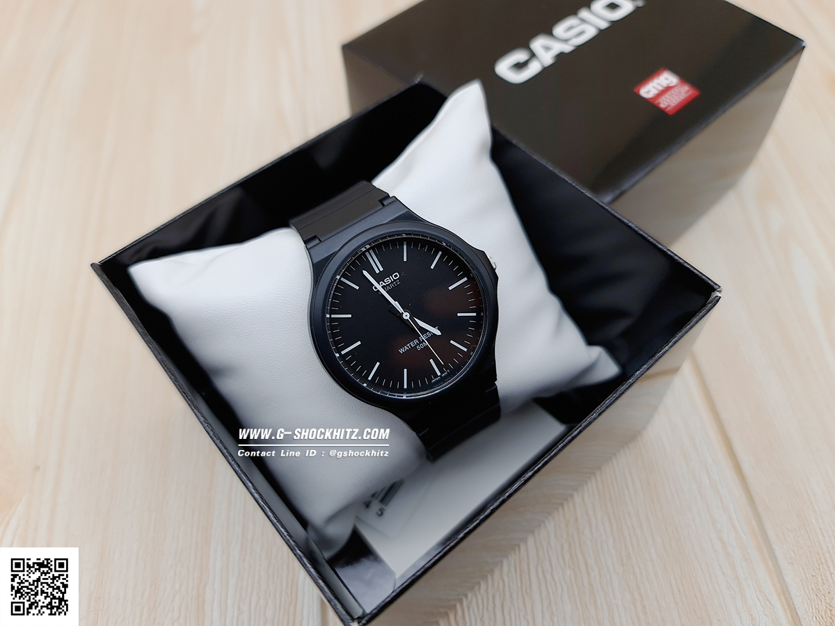 CASIO นาฬิกาคาสิโอ นาฬิกาข้อมือ นาฬิกากันน้ำ นาฬิกาของแท้ ประกันศูนย์ CMG 1 ปี รุ่น MW-240-1E นาฬิกาสีดำ