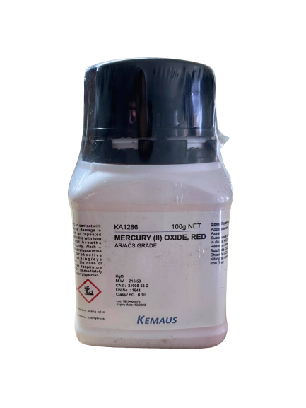 Mercury (II) Oxide Red(Mercuric Oxide) ,AR 100 g. "KemAus"