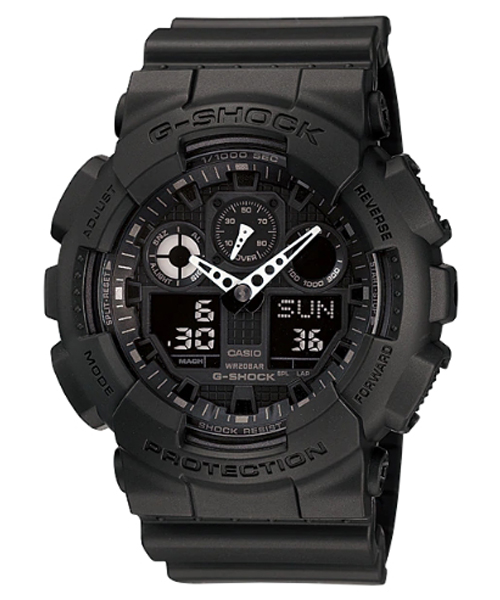 CASIO G-SHOCK นาฬิกาข้อมือ นาฬิกากันน้ำ นาฬิกาของแท้ ประกันศูนย์ CMG 1 ปี รุ่น GA-100-1A1 นาฬิกาสีดำ