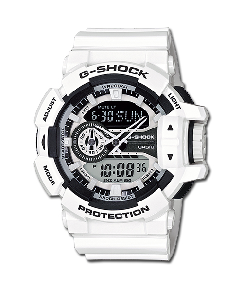 CASIO G-SHOCK นาฬิกาข้อมือ นาฬิกากันน้ำ นาฬิกาของแท้ ประกันศูนย์ CMG 1 ปี รุ่น GA-400-7A นาฬิกาสีขาว