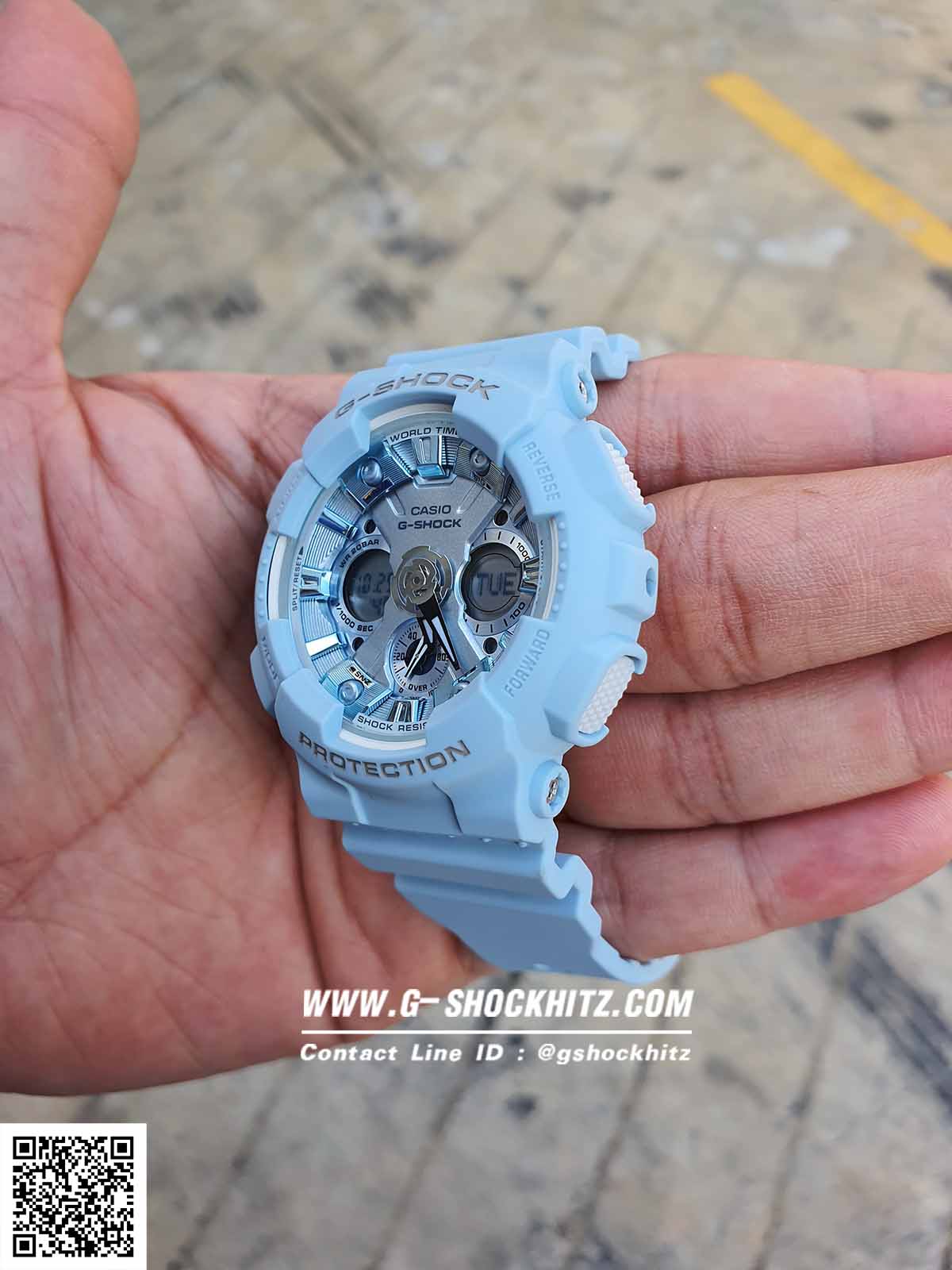 CASIO G-SHOCK นาฬิกาข้อมือ นาฬิกากันน้ำ นาฬิกาของแท้ ประกันศูนย์ CMG 1 ปี รุ่น GMA-S120DP-2A นาฬิกาสีฟ้้้า