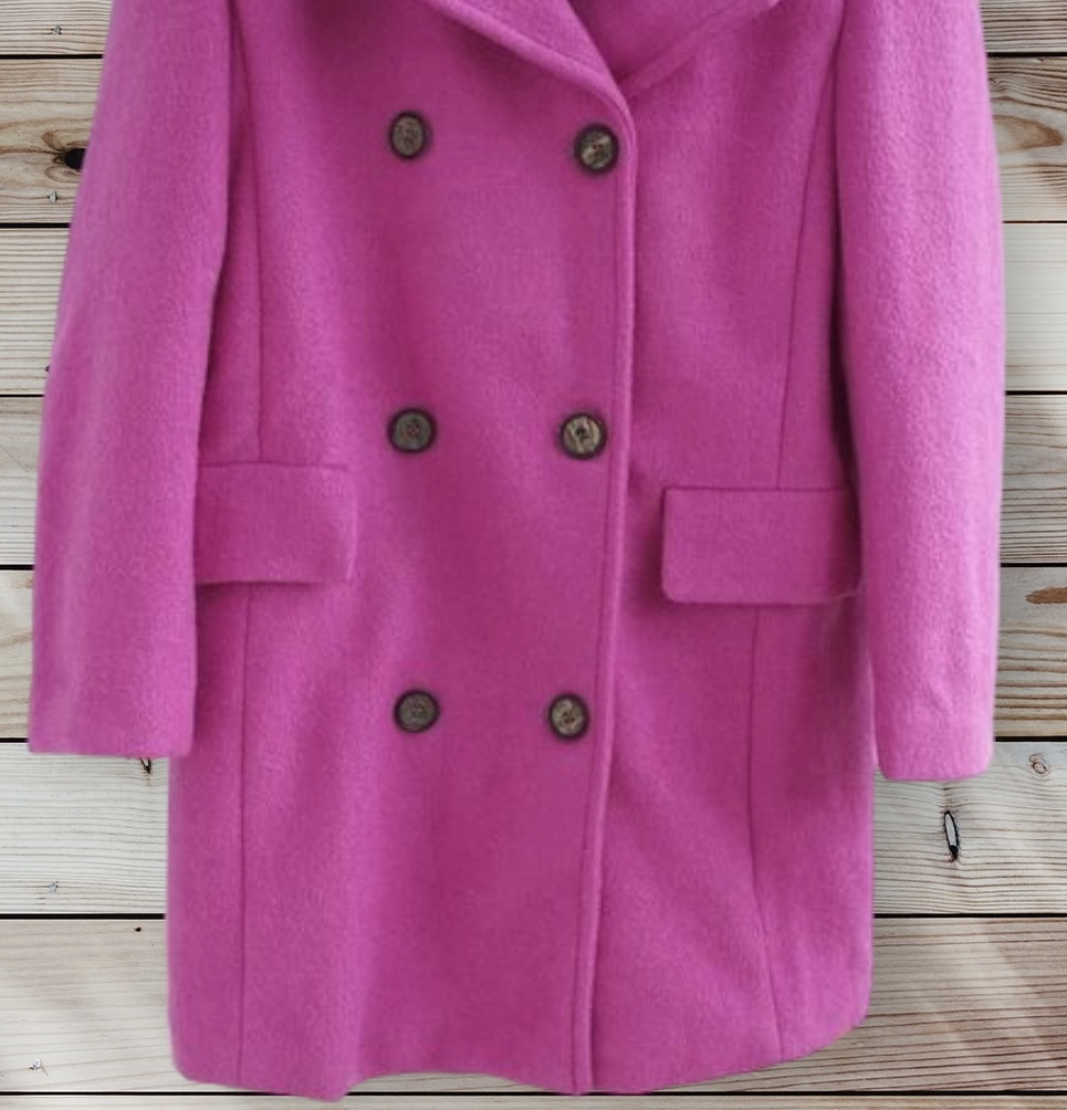 i.5S เสื้อโค้ท peacoat เสื้อโค้ทเฟอร์ โค้ทสักหลาดสีชมพูสด แบรนด์ i.5S สำเนา สำเนา สำเนา