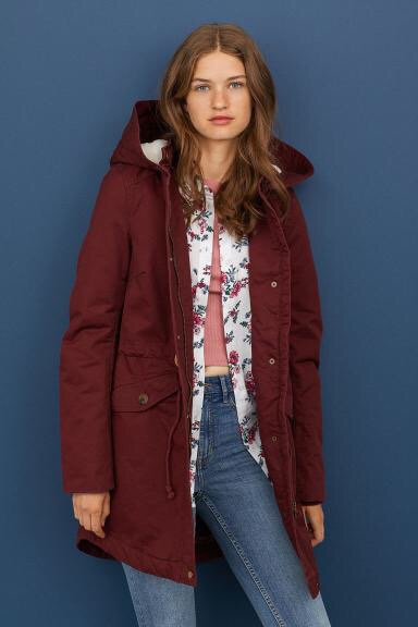 H&M เสื้อโค้ทฮู้ดกันหนาว เสื้อปาร์กา parka สีเขียว แบรนด์ H&M size S/M/L เขียว