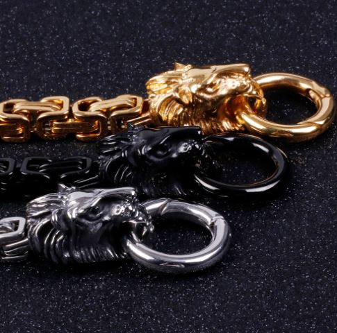 สร้อยข้อมือ ชาย วัยรุ่น เท่ ๆ สแตนเลสแท้ ดีไซน์ หัวสิงห์ สร้อยข้อมือ หัวสิงโต 2 หัว เท่ น่าเกรงขาม แฟชั่น สุดเท่ 451631