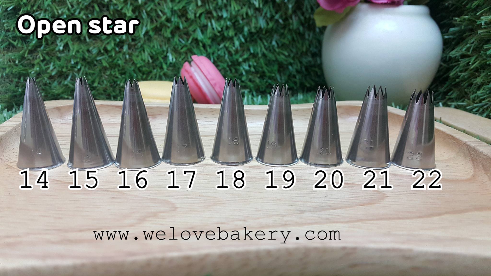 หัวบีบครีม/หัวบีบเกาหลี เบอร์ 18 (open star tip)