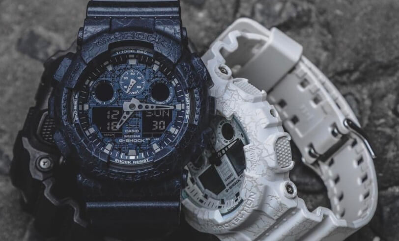 CASIO G-SHOCK นาฬิกาข้อมือ นาฬิกากันน้ำ นาฬิกาของแท้ ประกันศูนย์ CMG 1 ปี รุ่น GA-100CG-2A นาฬิกาสีน้้้ำเงิน