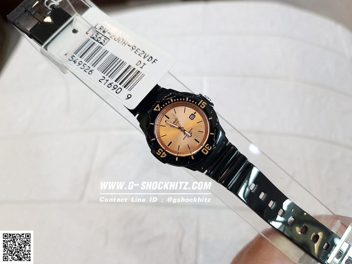CASIO นาฬิกาคาสิโอ นาฬิกาข้อมือ นาฬิกากันน้ำ นาฬิกาของแท้ ประกันศูนย์ CMG 1 ปี รุ่น LRW-200H-9E2 นาฬิกาสีดำ