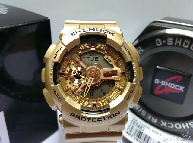 CASIO G-SHOCK นาฬิกาข้อมือ นาฬิกากันน้ำ นาฬิกาของแท้ ประกันศูนย์ CMG 1 ปี รุ่น GA-110GD-9A นาฬิกาสีทอง