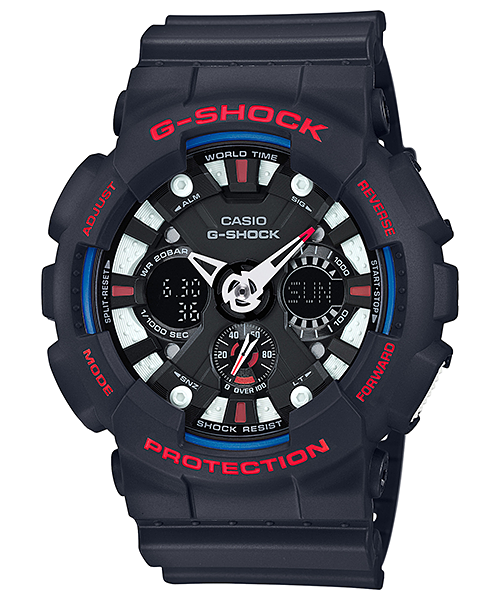 CASIO G-SHOCK นาฬิกาข้อมือ นาฬิกากันน้ำ นาฬิกาของแท้ ประกันศูนย์ CMG 1 ปี รุ่น GA-120TR-1A นาฬิกาสีดำ