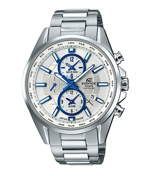 CASIO EDIFICE นาฬิกาข้อมือ นาฬิกากันน้ำ นาฬิกาของแท้ ประกันศูนย์ CMG 1 ปี รุ่น EFB-302JD-7A นาฬิกาสีเงิน