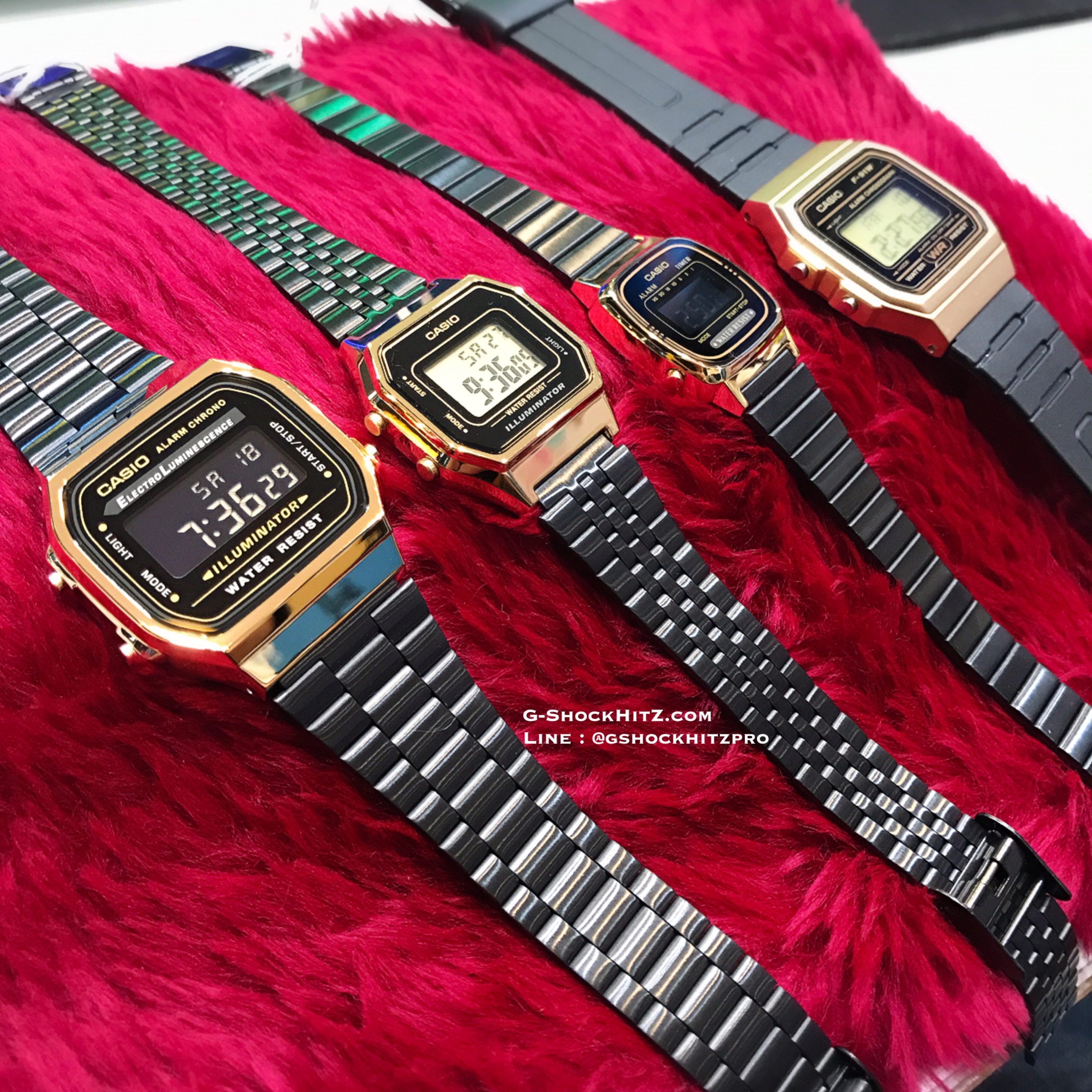 CASIO นาฬิกาคาสิโอ นาฬิกาข้อมือ นาฬิกากันน้ำ นาฬิกาของแท้ ประกันศูนย์ CMG 1 ปี รุ่น A168WEGB-1B นาฬิกาสีดำ